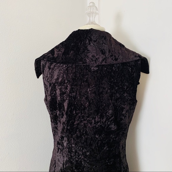 Jerry T Wide Lapel Crushed Velvet Vest Blk Sz S EC - Picture 9 of 13